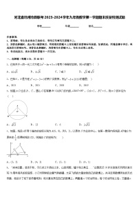 河北省沧州沧县联考2023-2024学年九年级数学第一学期期末质量检测试题含答案