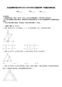 河北省邯郸市锦玉中学2023-2024学年九年级数学第一学期期末调研试题含答案