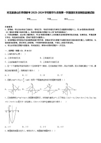 河北省唐山乐亭县联考2023-2024学年数学九年级第一学期期末质量跟踪监视试题含答案