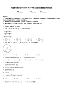 河南省许昌长葛市2023-2024学年九上数学期末复习检测试题含答案