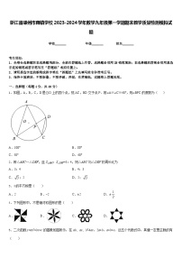 浙江省嵊州市蒋镇学校2023-2024学年数学九年级第一学期期末教学质量检测模拟试题含答案