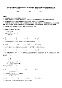 浙江省杭州市采荷中学2023-2024学年九年级数学第一学期期末检测试题含答案