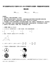 浙江省湖州市吴兴区十校联考2023-2024学年数学九年级第一学期期末教学质量检测模拟试题含答案