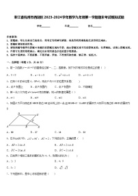 浙江省杭州市西湖区2023-2024学年数学九年级第一学期期末考试模拟试题含答案