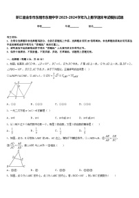 浙江省金华市东阳市东阳中学2023-2024学年九上数学期末考试模拟试题含答案