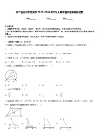 浙江省金华市兰溪市2023-2024学年九上数学期末统考模拟试题含答案