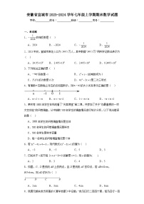 安徽省宣城市2023-2024学年七年级上学期期末数学试题(含答案)