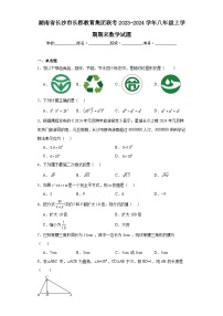 湖南省长沙市长郡教育集团联考2023-2024学年八年级上学期期末数学试题(含答案)