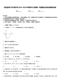 湖北省咸宁市天城中学2023-2024学年数学九年级第一学期期末达标检测模拟试题含答案
