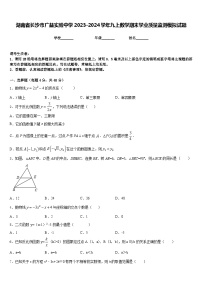 湖南省长沙市广益实验中学2023-2024学年九上数学期末学业质量监测模拟试题含答案