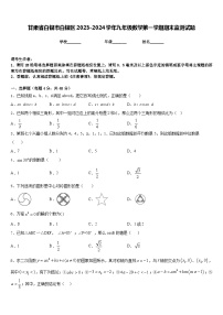 甘肃省白银市白银区2023-2024学年九年级数学第一学期期末监测试题含答案