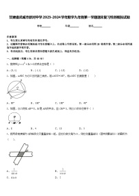 甘肃省武威市新河中学2023-2024学年数学九年级第一学期期末复习检测模拟试题含答案