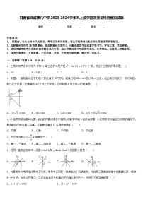 甘肃省武威第八中学2023-2024学年九上数学期末质量检测模拟试题含答案