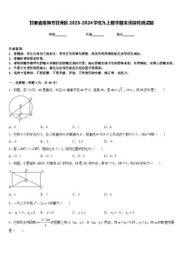 甘肃省张掖市甘州区2023-2024学年九上数学期末质量检测试题含答案