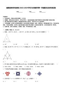 福建省泉州市港泉区2023-2024学年九年级数学第一学期期末达标检测试题含答案