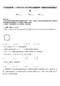 辽宁省沈阳市第一二六中学2023-2024学年九年级数学第一学期期末质量检测模拟试题含答案