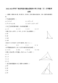 2022-2023学年广东省河源市紫金县敬梓中学八年级（下）开学数学试卷（含解析）