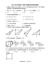 南京市玄外科利华2023-2024初一上学期期末数学试卷及答案