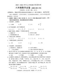 福建省漳州市2023—2024学年上学期教学期末质量检测八年级数学试卷（含答案）
