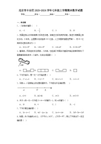 北京市丰台区2023-2024学年七年级上学期期末数学试题(含答案)