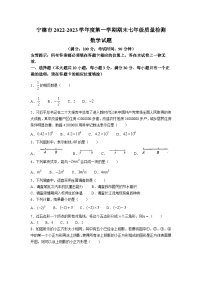 福建省宁德市2022-2023学年七年级上学期期末质量检测数学试卷(含答案)