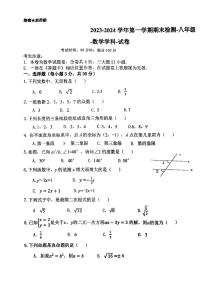 贵州省贵阳市观山湖区外国语实验中学2023--2024学年上学期八年级数学期末考试卷+