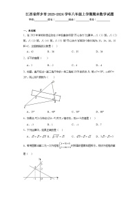 江西省萍乡市2023-2024学年八年级上学期期末数学试题(含答案)