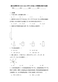 湖北省黄冈市2023-2024学年七年级上学期期末数学试题(含答案)