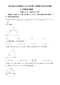 2023-2024学年浙江省杭州市西湖区杭州师范大学附属中学九年级上学期期中数学试题