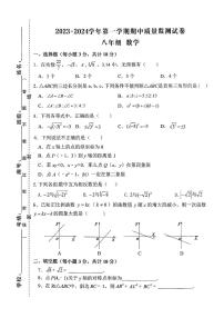 江西省萍乡市芦溪县2023-2024学年八年级上学期期中质量监测数学试卷