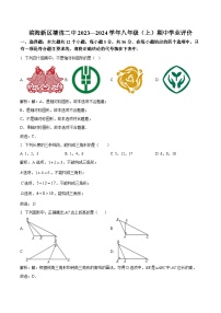 天津市滨海新区塘沽第二中学2023-2024学年八年级上学期期中学业评价数学试卷(含解析)