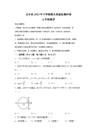 湖南省常德市安乡县2023-2024学年九年级上学期期末数学试题（含解析）