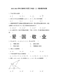 2023-2024学年天津市宁河区八年级（上）期末数学试卷（含解析）