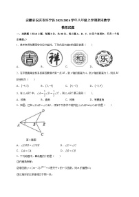 安徽省安庆市怀宁县2023-2024学年八年级上册期末数学模拟试题（附答案）