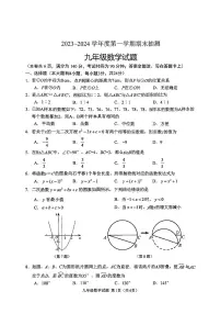 江苏省徐州市2023-2024学年度第一学期期末抽测九年级数学试题（含答案）