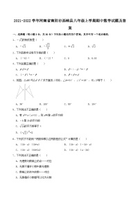 2021-2022学年河南省南阳市西峡县八年级上学期期中数学试题及答案