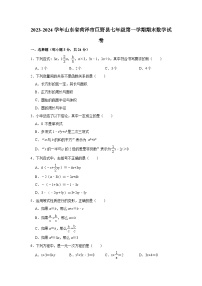 2023-2024学年山东省菏泽市巨野县七年级（上）期末数学试卷（含解析）