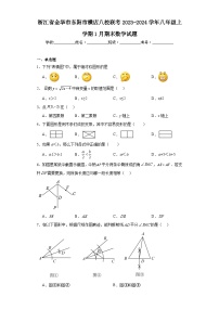 浙江省金华市东阳市横店八校联考2023-2024学年八年级上学期1月期末数学试题(含答案)