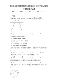 浙江省金华市东阳市横店八校联考2023-2024学年九年级上学期期末数学试题(含答案)