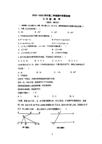 江苏南京玄武区2022-2023初一下学期期中数学试卷及答案