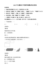 2023年安徽省中考数学真题试卷(解析版)