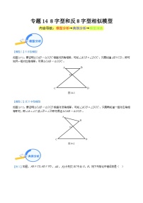 专题14 8字型和反8字型相似模型（教师版）-中考数学几何模型重点突破讲练