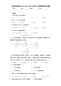 云南省昭通市2023-2024学年七年级上学期期末数学试题(含答案)