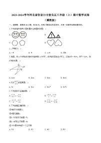 2023-2024学年河北省张家口市宣化区八年级（上）期中数学试卷（冀教版）(含解析）