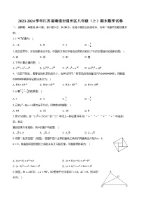 2023-2024学年江苏省南通市通州区八年级（上）期末数学试卷(含解析）