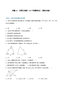 （全国通用）中考数学总复习 专题16 全等三角形（10个高频考点）（强化训练）（原卷版+解析）