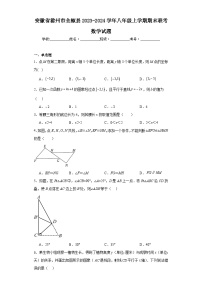 安徽省滁州市全椒县2023-2024学年八年级上学期期末联考数学试题(含答案)