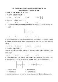 江苏省苏州市2023-2024学年初一第一学期数学期末模拟卷(含解析)