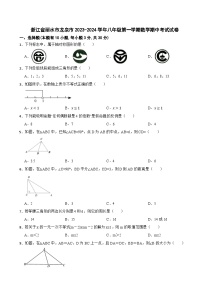 浙江省丽水市龙泉市2023-2024学年八年级第一学期数学期中考试试卷