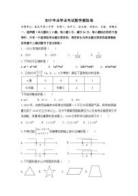 2024年湖南省中考数学模拟试题